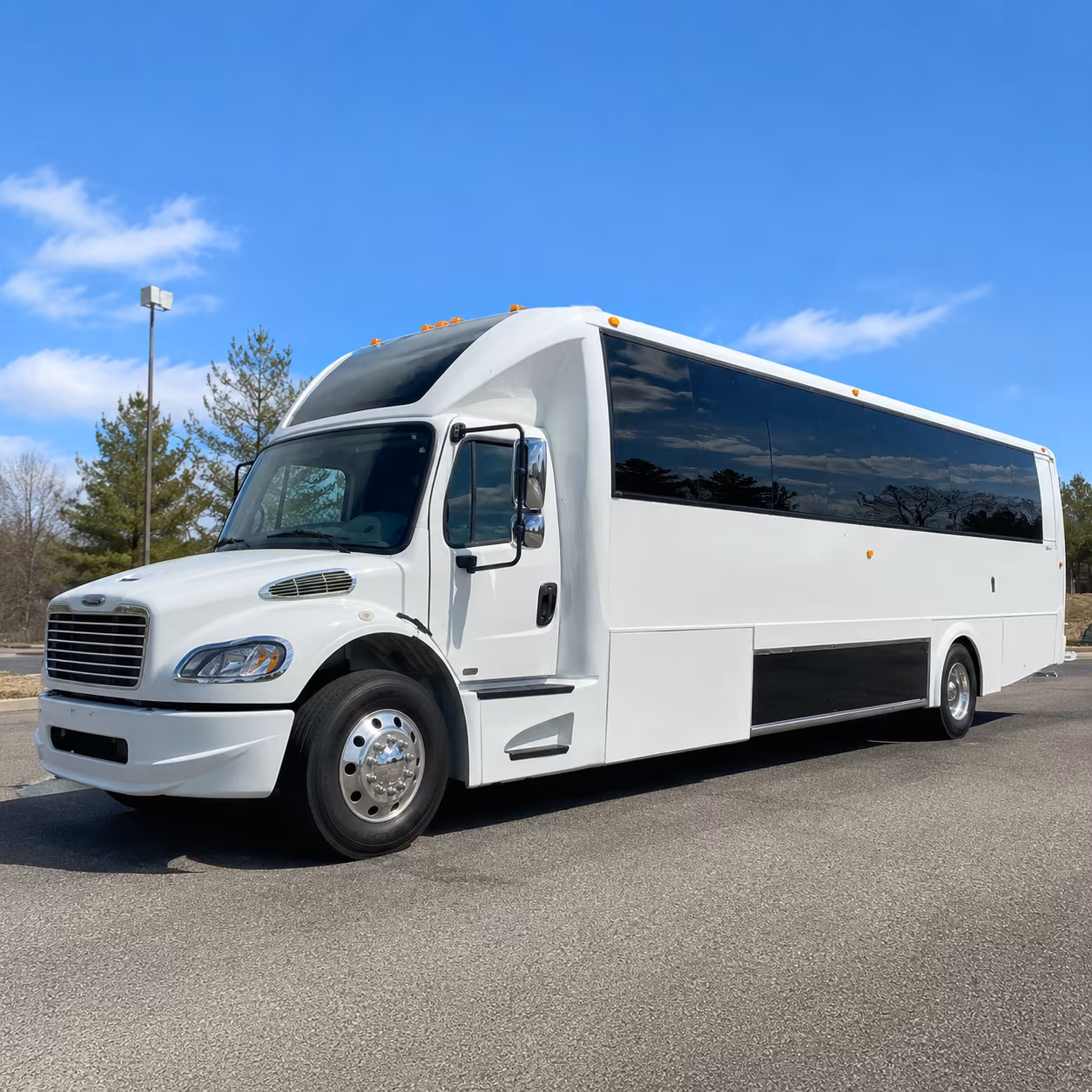 Interior of a party bus rental serving Orlando