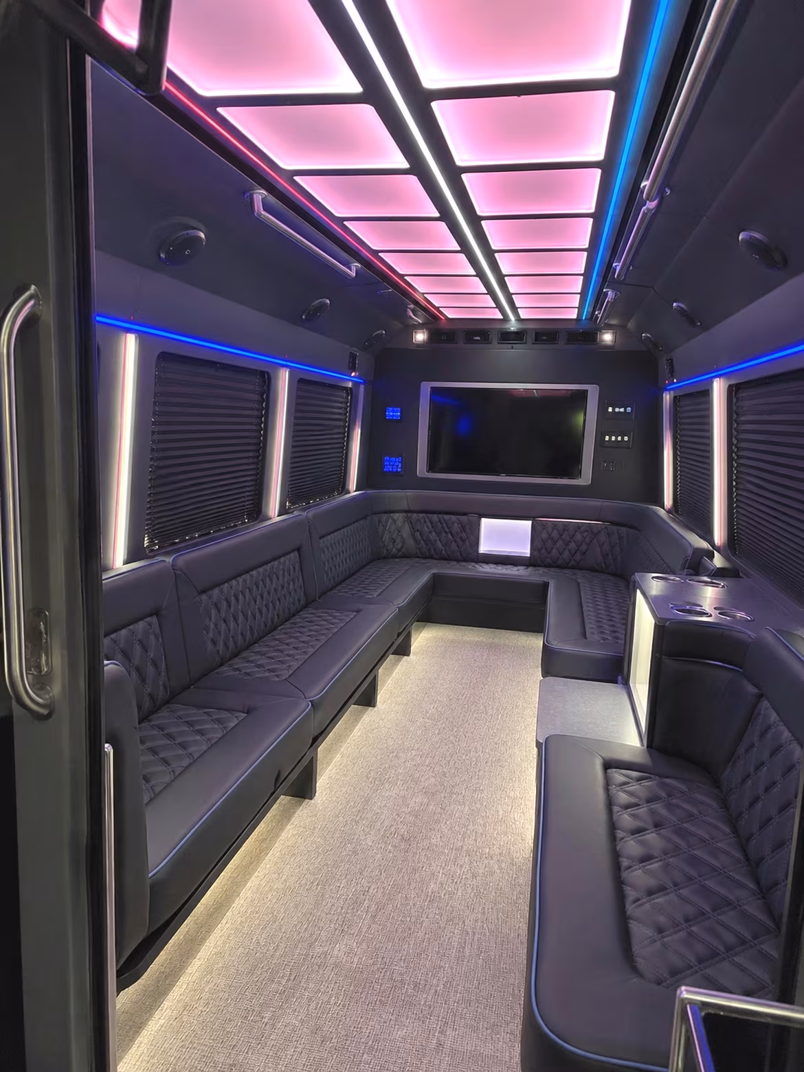 Orlando Wedding Transportation party bus interior