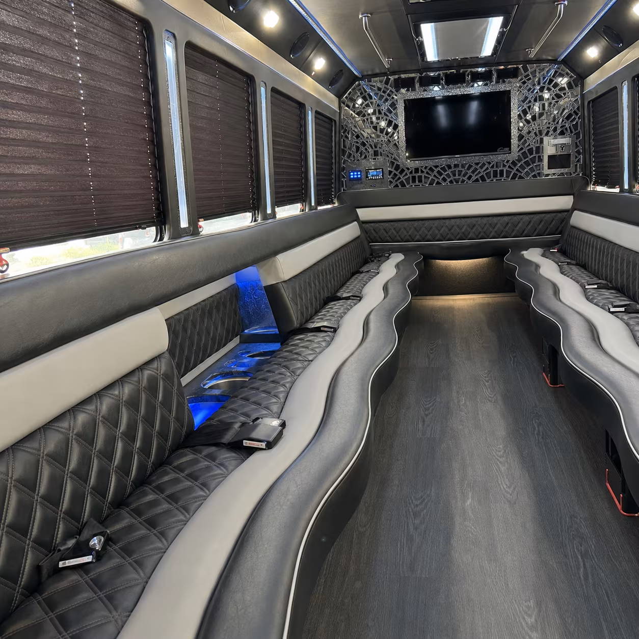 Orlando Wedding Transportation party bus interior