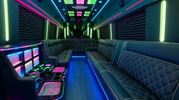 Interior of Charter Bus Company Daytona Beach's 20 Passenger Party Bus in Daytona Beach