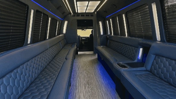 Interior of Charter Bus Company Tampa's 20 Passenger Party Bus in Tampa