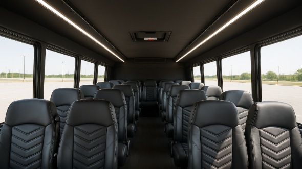 Interior of Charter Bus Company Orlando's 25 Passenger Mini Bus in Orlando