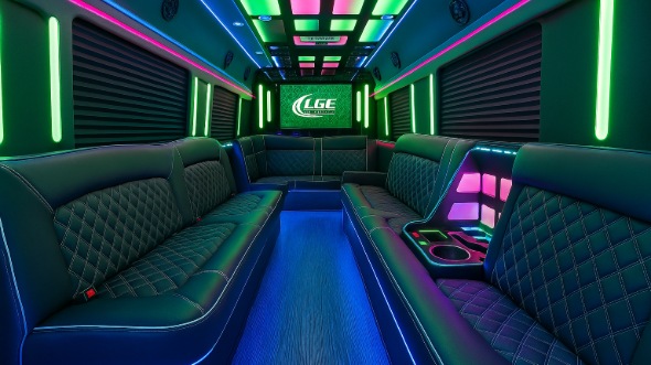 Interior of Charter Bus Company Ocala's 25 Passenger Party Bus in Ocala