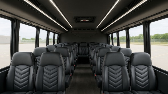 Interior of Charter Bus Company Orlando's 28 Passenger Minibus in Orlando