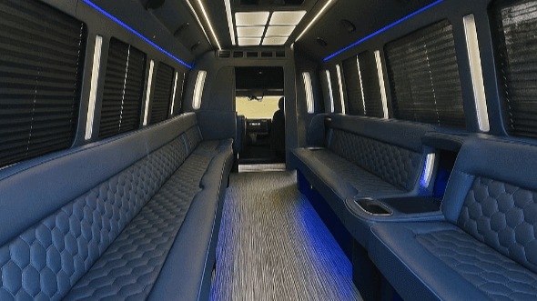 Interior of Charter Bus Company Apopka's 28 Passenger Party Bus in Apopka