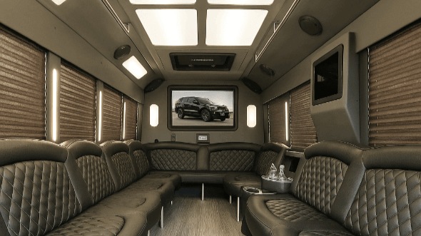 Interior of Charter Bus Company Kissimmee's 28 Passenger Party Bus in Kissimmee