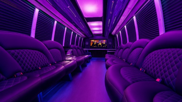 Interior of Charter Bus Company Sanford's 28 Passenger Party Bus in Sanford