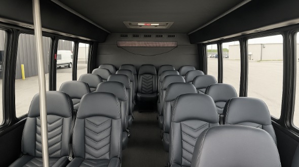 Interior of Charter Bus Company Orlando's 30 Passenger Minibus in Orlando