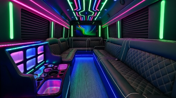 Interior of Charter Bus Company Daytona Beach's 30 Passenger Party Bus in Daytona Beach