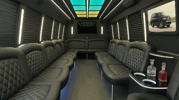 Interior of Charter Bus Company Ocala's 30 Passenger Party Bus in Ocala