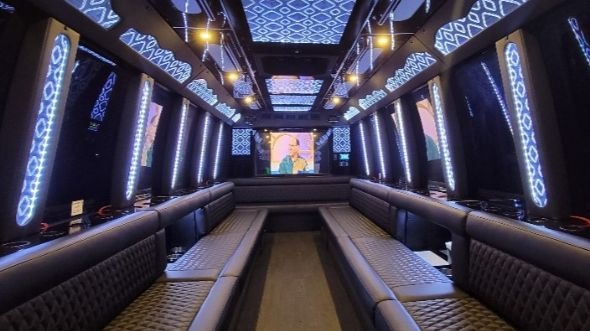 Interior of Charter Bus Company Tampa's 40 Passenger Party Bus in Tampa
