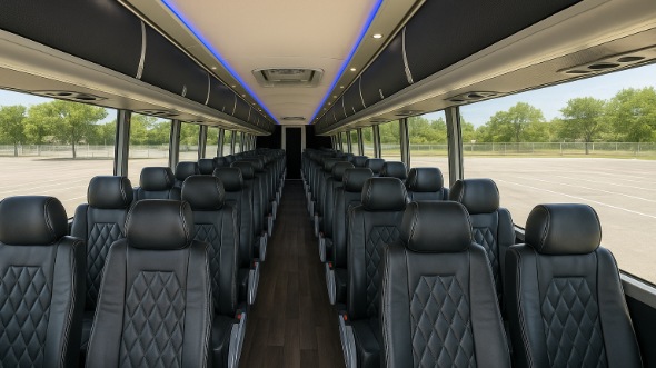 Interior of Charter Bus Company Orlando's 44 Passenger Charter Bus in Orlando