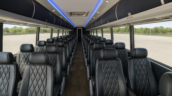 Interior of Charter Bus Company Orlando's 45 Passenger Charter Bus in Orlando
