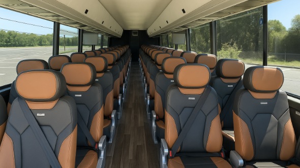 Interior of Charter Bus Company Orlando's 47 Passenger Charter Bus in Orlando