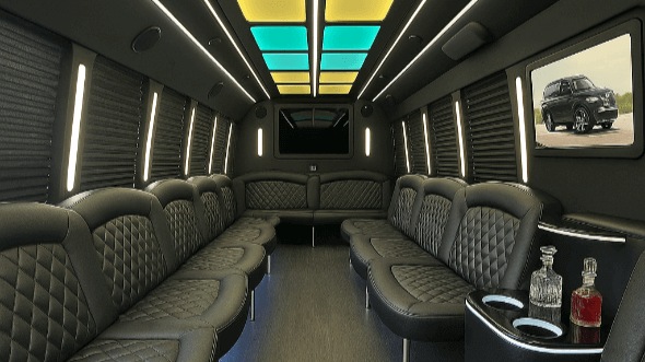Interior of Charter Bus Company Apopka's 50 Passenger Party Bus in Apopka