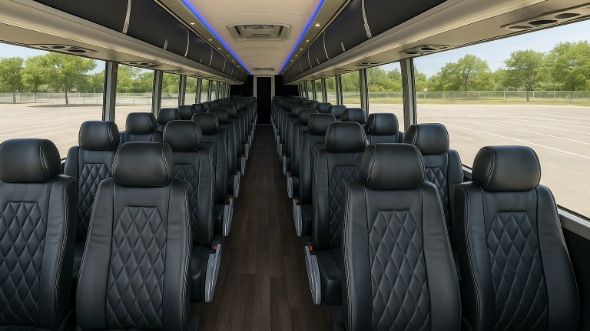 Interior of Charter Bus Company Orlando's 51 Passenger Charter Bus in Orlando