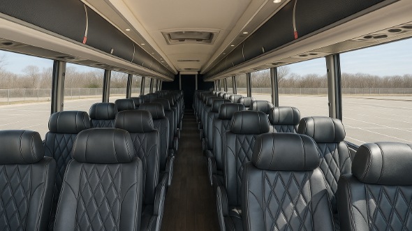 Interior of Charter Bus Company Orlando's 55 Passenger Charter Bus in Orlando