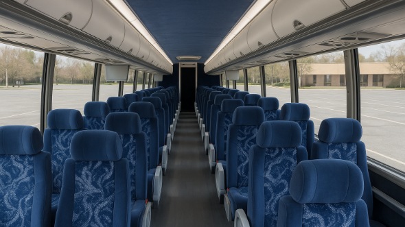 Interior of Charter Bus Company Orlando's 56 Passenger Charter Bus in Orlando